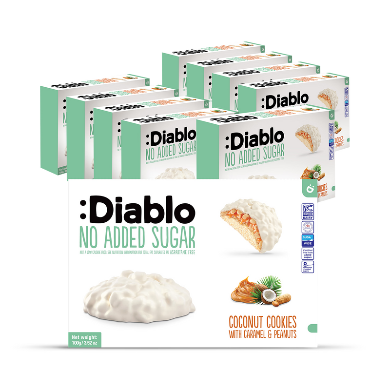 Diablo coconut cookies caramel and peanut 100g pack of 9 - British product
