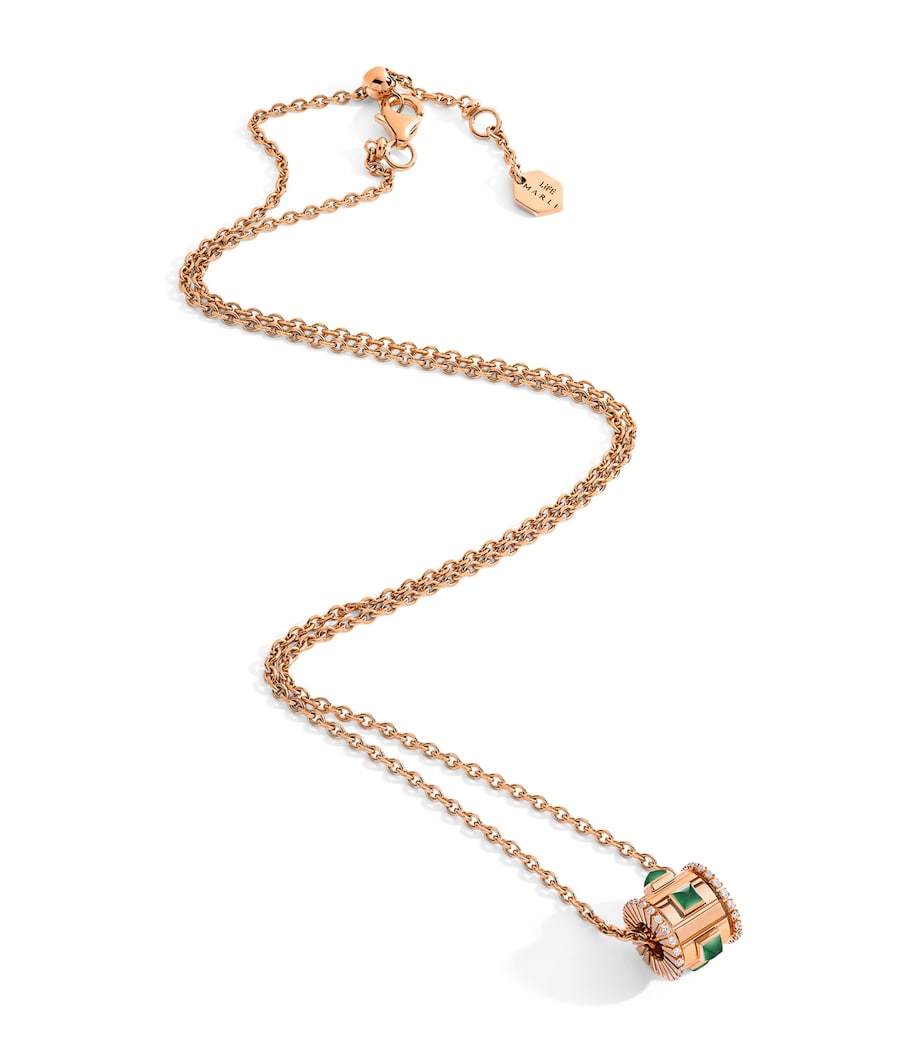 Marli New York rose gold diamond agate LIFE necklace, UK version