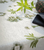 Embroidered Palm Print Linen Tablecloth 170cm x 250cm