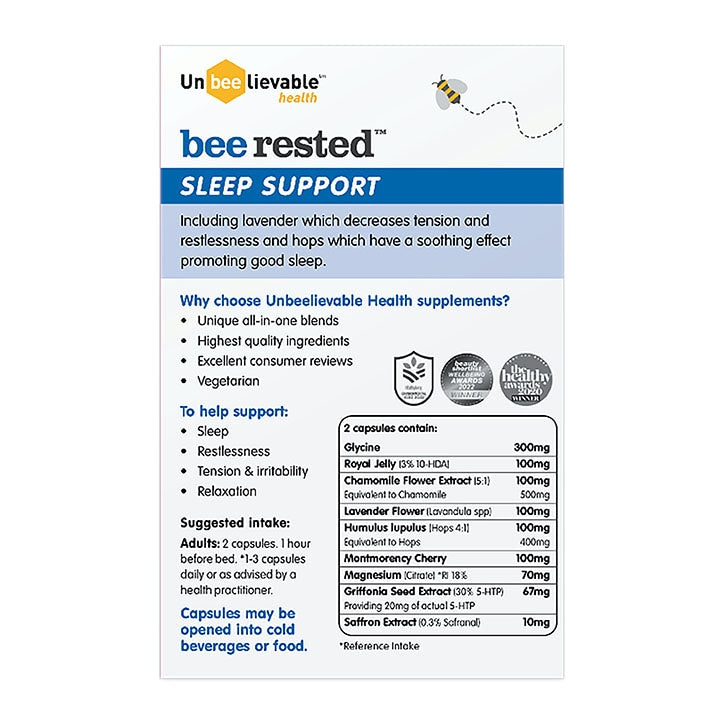 Unbeelievable Health Bee Rested 20 Capsules GOODS Holland&Barrett