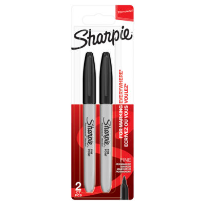 ASDA Sharpie Black Permanent Markers Marker Pens 2-Pack- Buy online at McGrocer