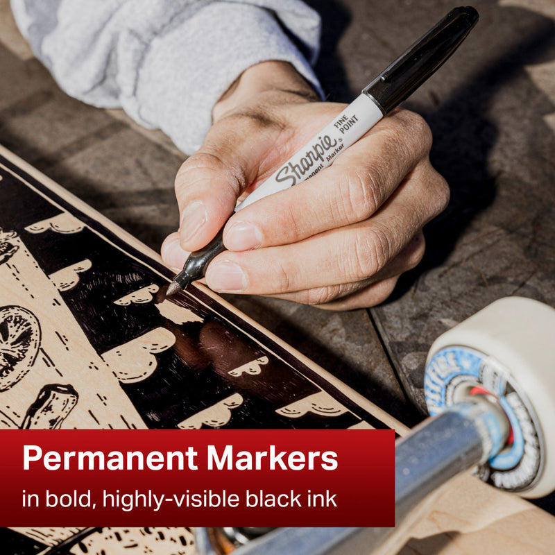Sharpie permanent markers black 12 pack (British brand)