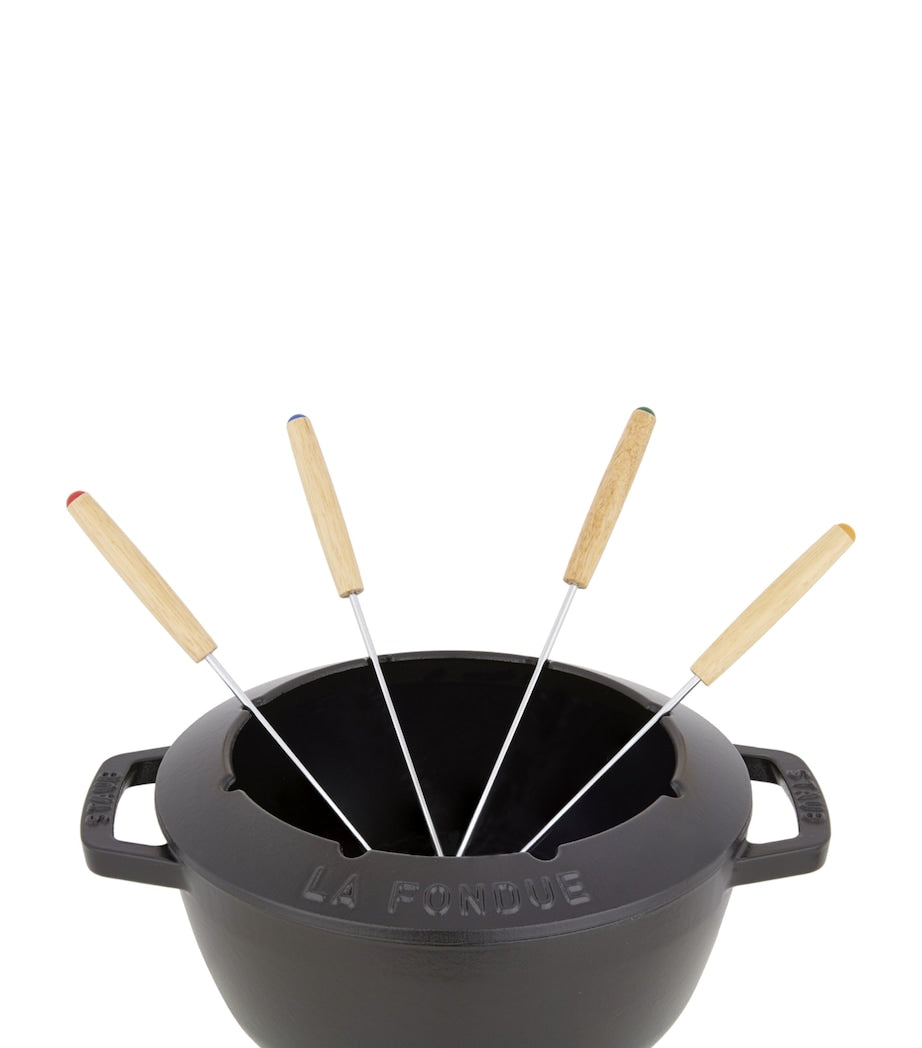 Staub black fondue set 20cm, UK version
