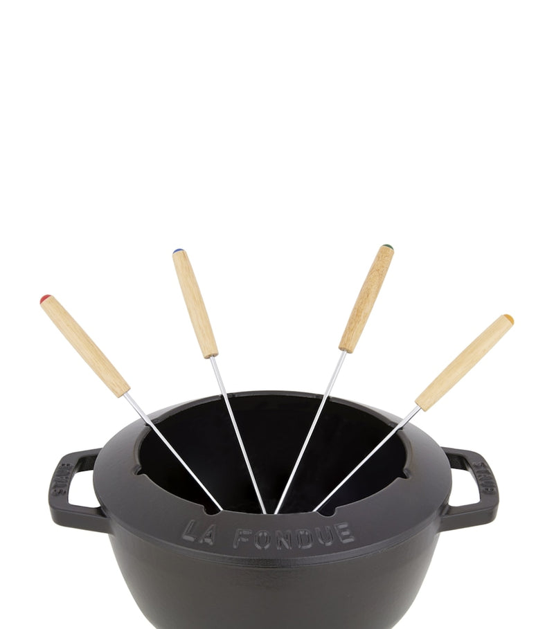 Staub black fondue set 20cm, UK version