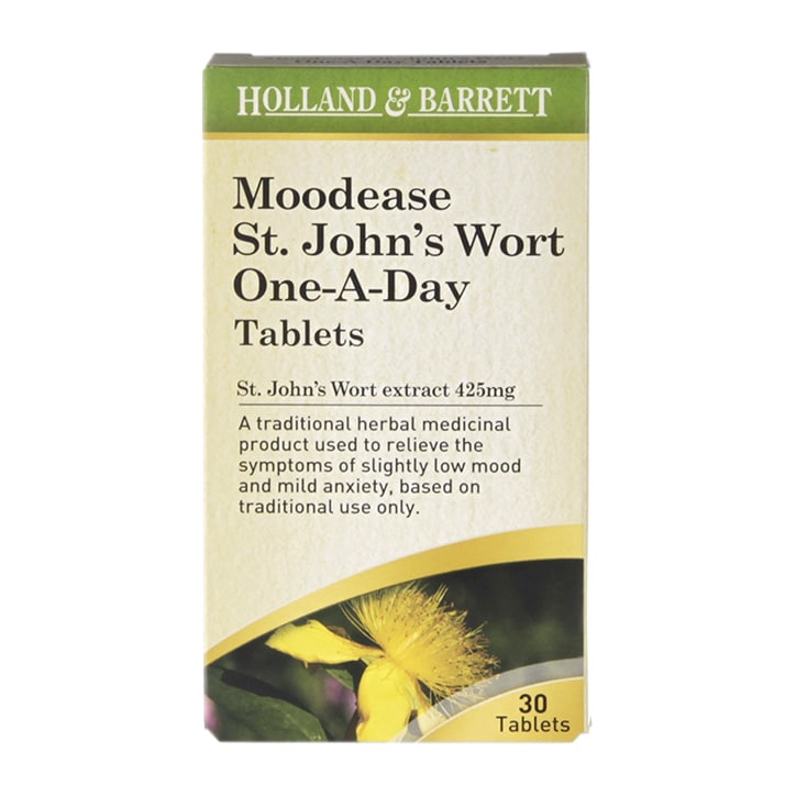 Holland & Barrett Moodease St. John's Wort One-A-Day 30 Tablets 425mg GOODS Holland&Barrett   