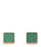 Babette Wasserman rose gold cufflinks with green agate, imported from the UK