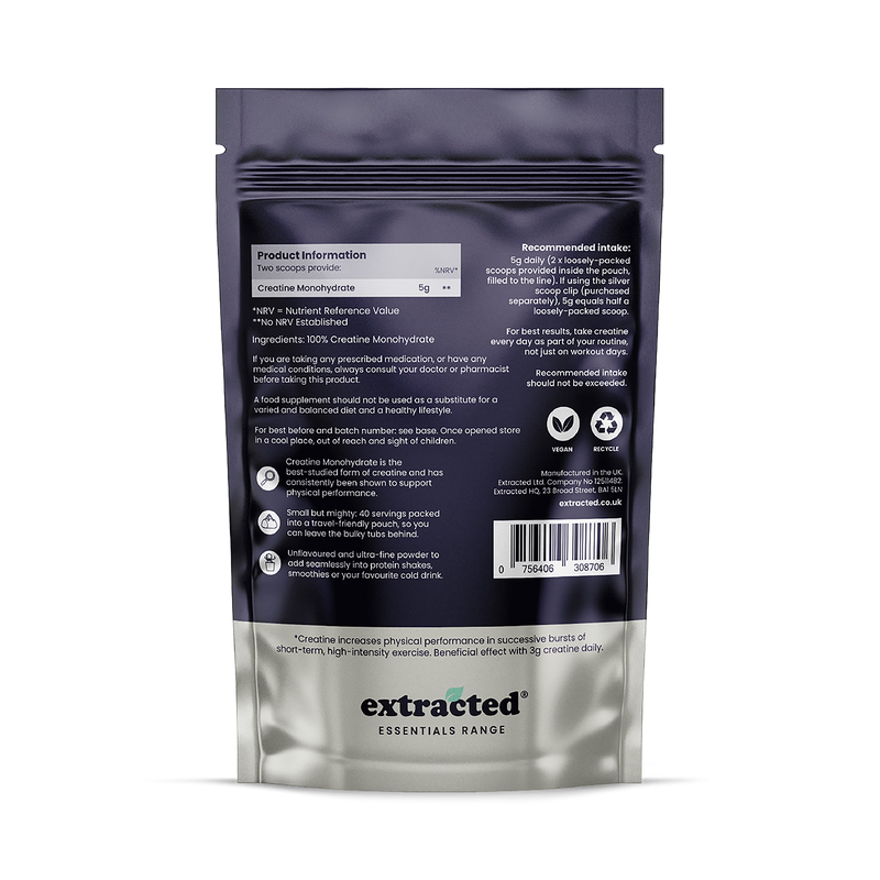 Creatine monohydrate micronised powder supplement - British product
