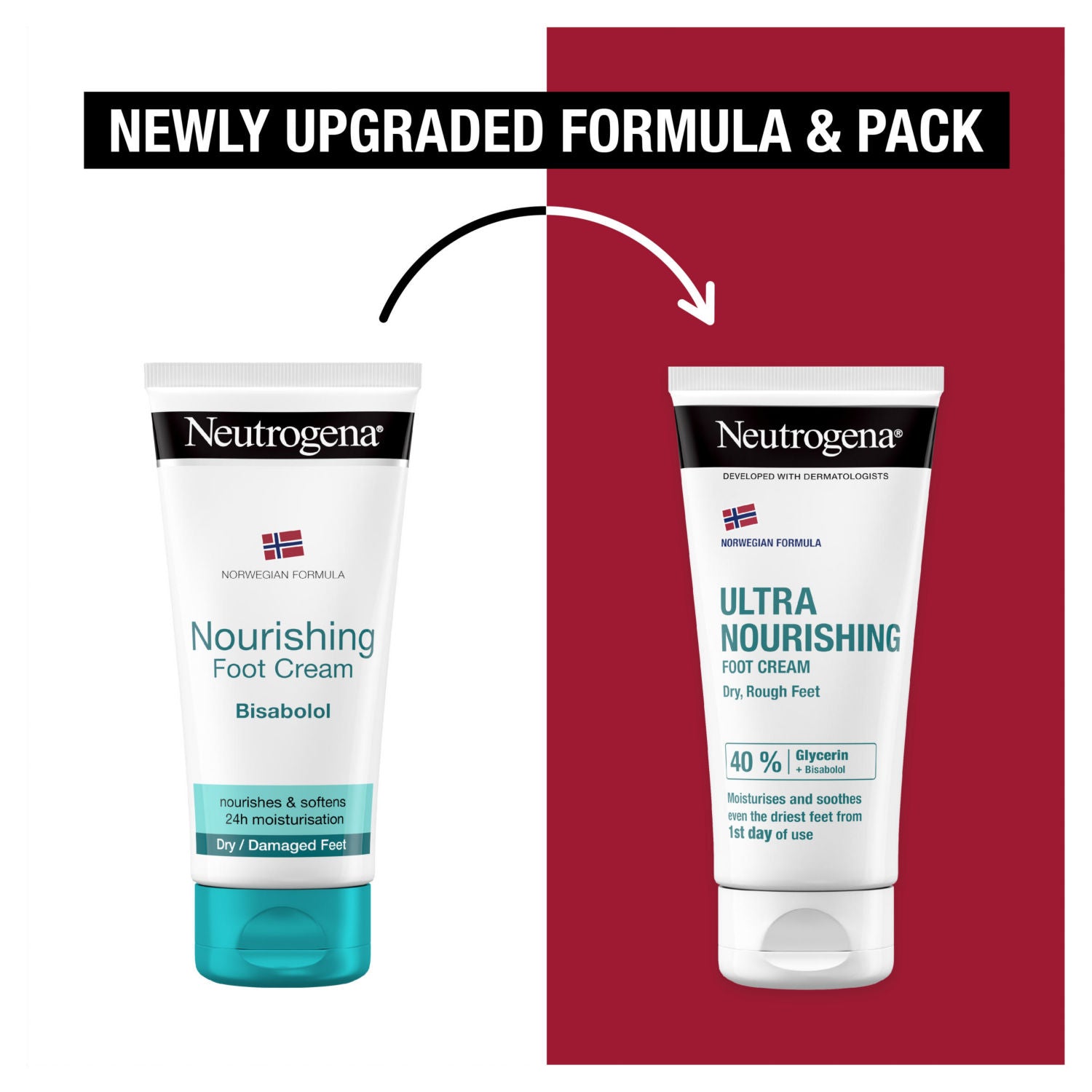 Neutrogena Norwegian Formula Foot Cream 100ml, imported from the UK