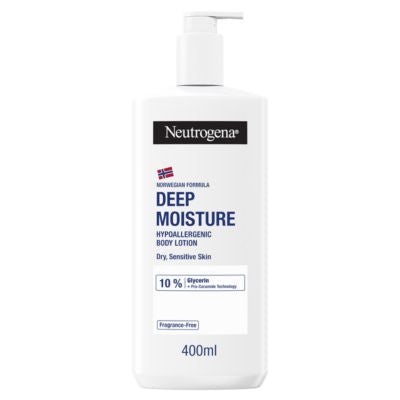 Neutrogena Deep Moisture Hypoallergenic Body Lotion 400ml, imported from the UK