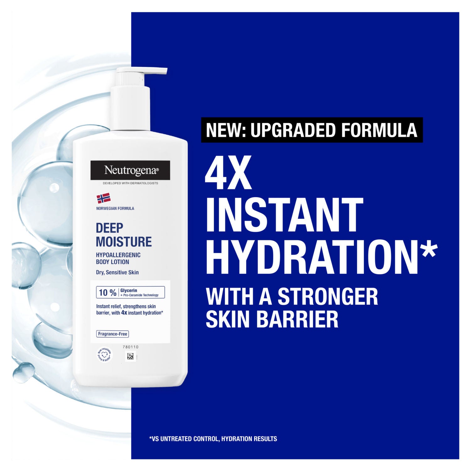 Neutrogena Deep Moisture Hypoallergenic Body Lotion 400ml, imported from the UK