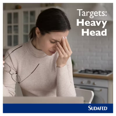 Sudafed Capsules for congestion and headache relief, pack of 16 (British brand)