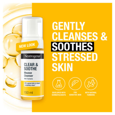Neutrogena mousse cleanser with turmeric 150ml, imported from the UK