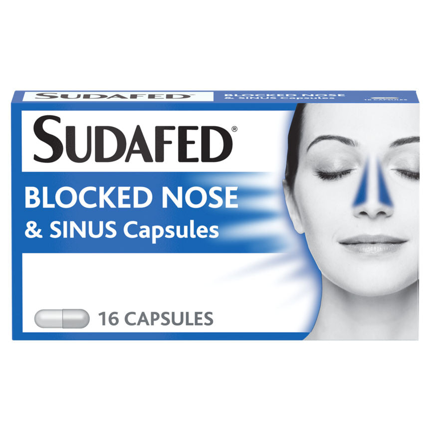 Sudafed Blocked Nose & Sinus Capsules 16 Capsules