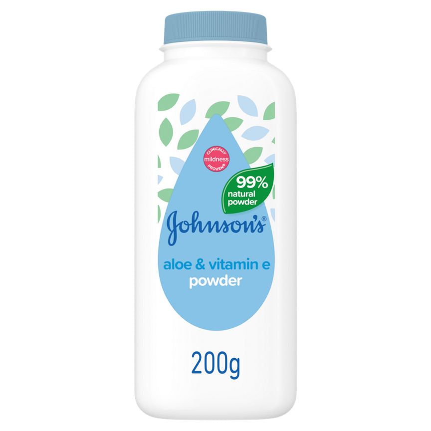 Johnson's Baby Aloe & Vitamin E Powder 200g GOODS ASDA   