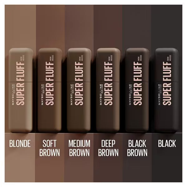 Maybelline Super Fluff 255 Soft Brown eyebrow mousse, imported from the UK
