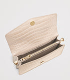 Aspinal of London croc-embossed leather Eliza clutch bag (British brand)