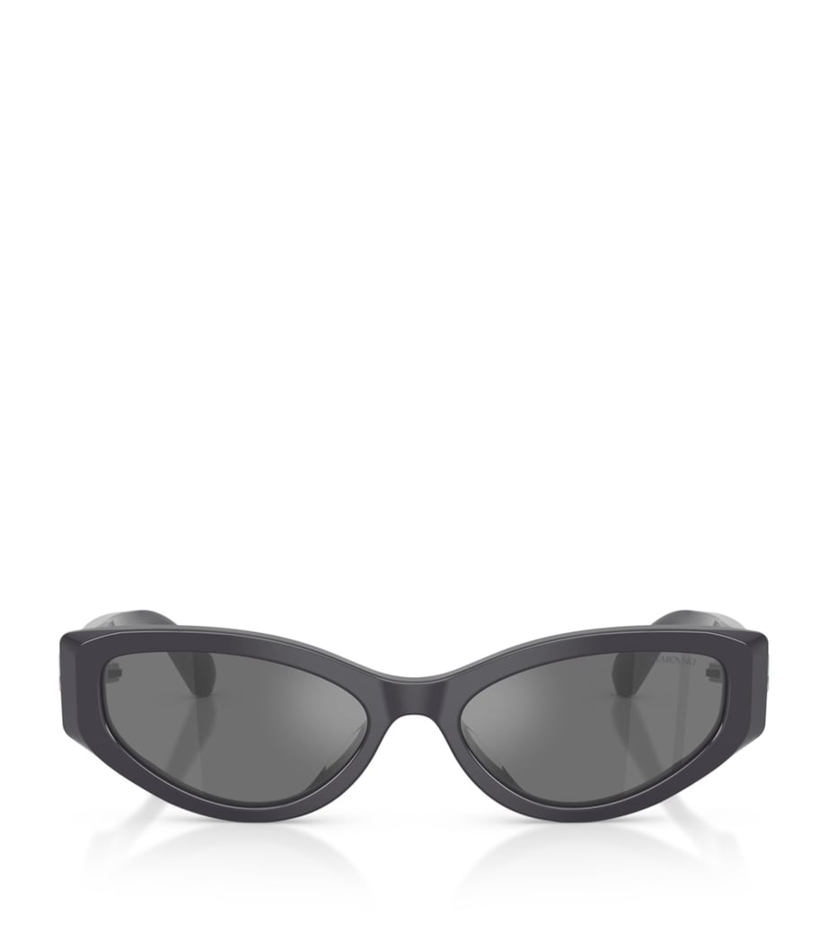 Swarovski cat eye acetate sunglasses with crystal embellishments, UK version