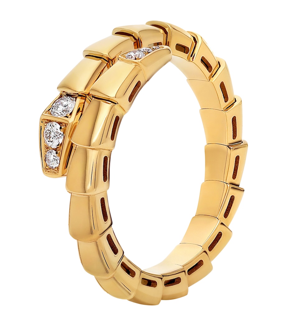 Bvlgari Serpenti Viper ring yellow gold diamonds (British brand)
