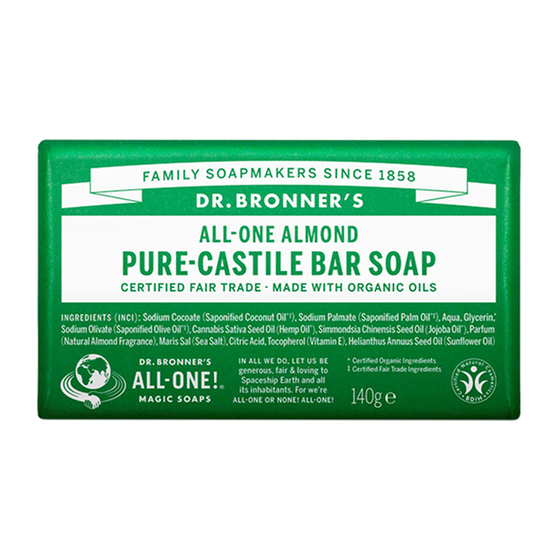 Dr Bronner All-One Almond Pure-Castile Bar Soap 140g - Almond