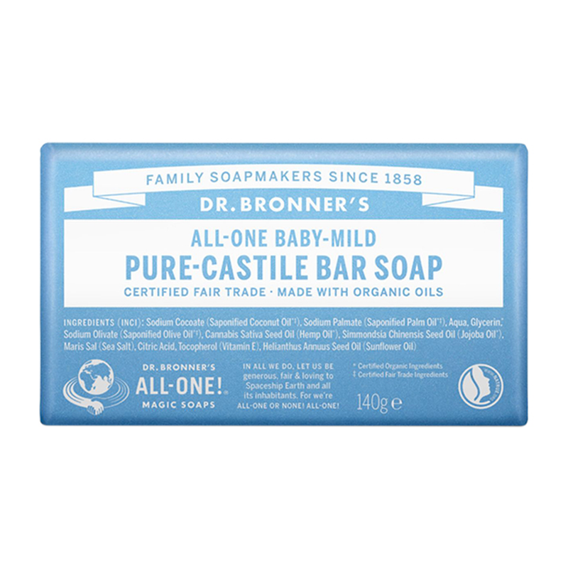 Dr Bronner All-One Almond Pure-Castile Bar Soap 140g - Baby-Mild