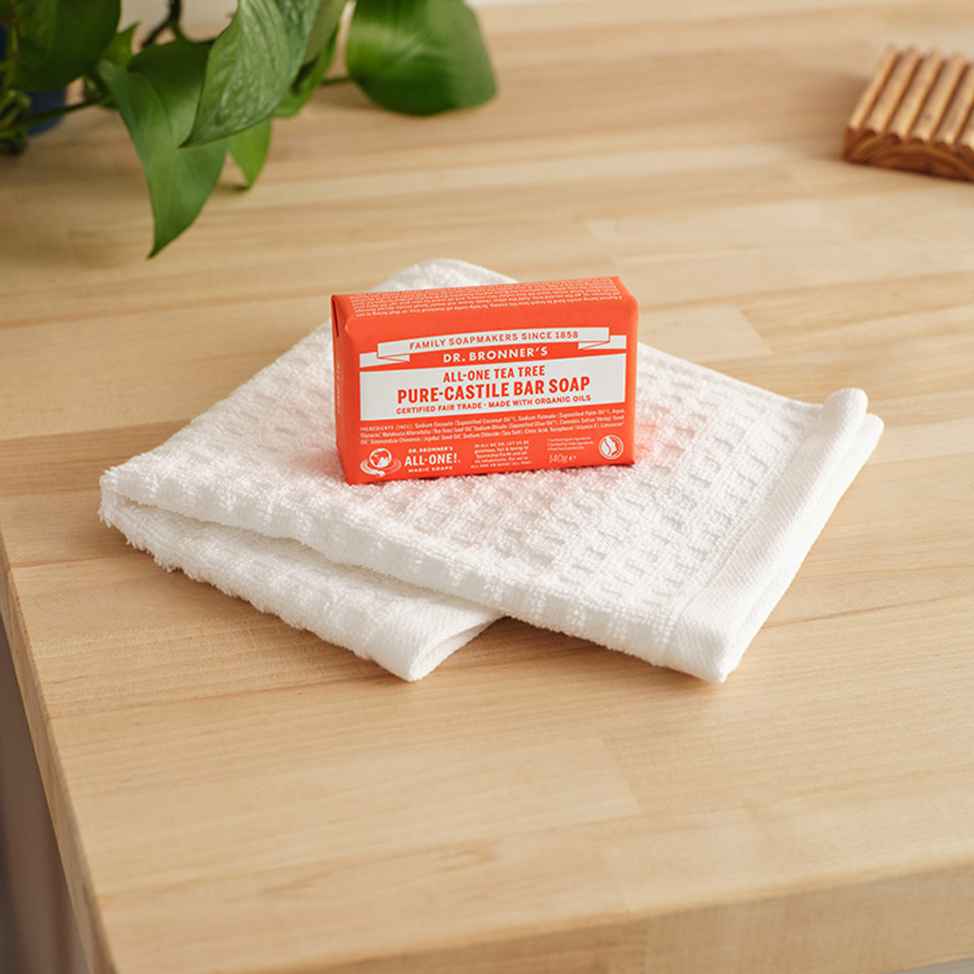 Tea Tree Pure-Castile Bar Soap for Body, Face, and Hair 140g