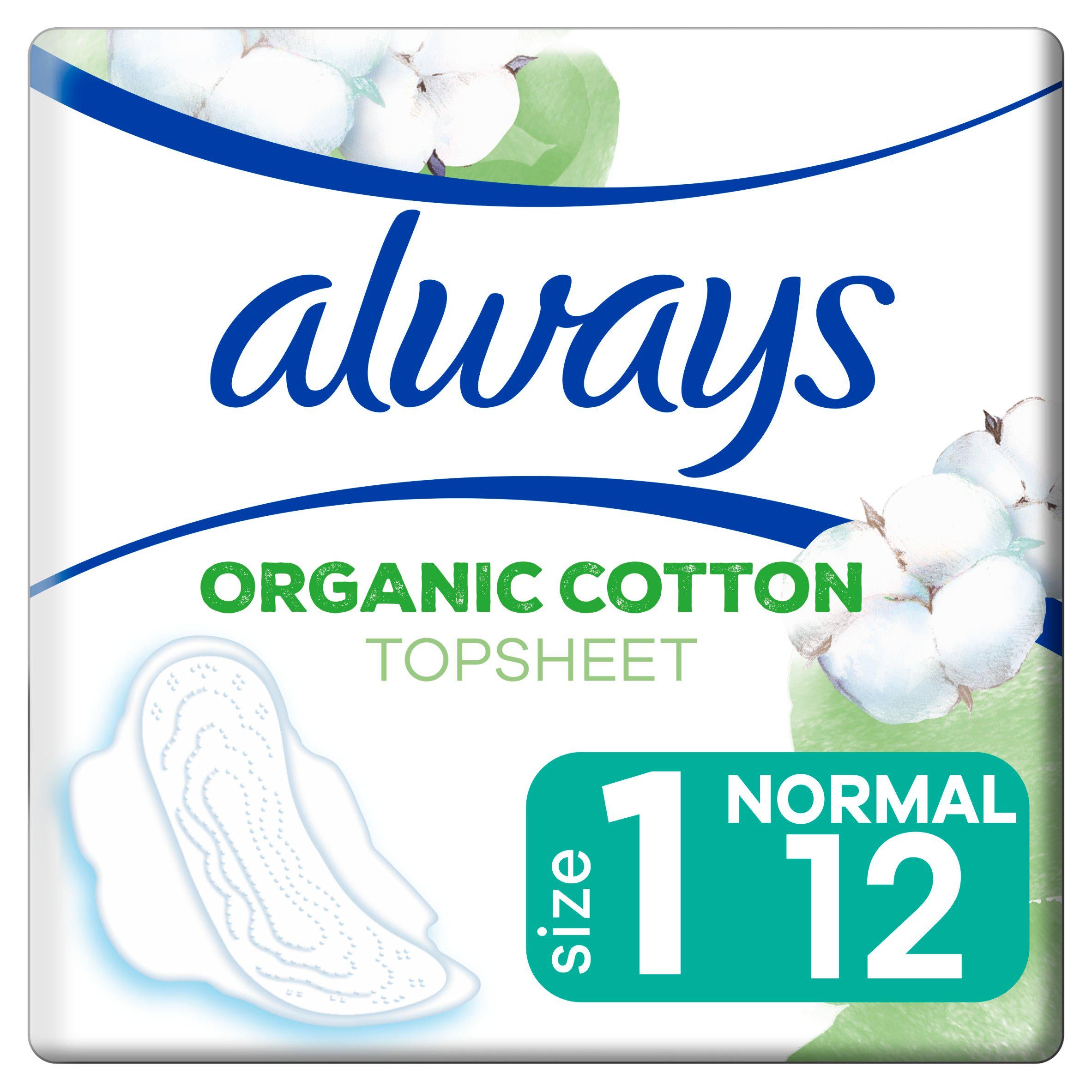 Always Sensitive Organic Cotton Protection Ultra Normal (Size 1) Sanitary Towels Wings x11 bladder weakness Sainsburys   