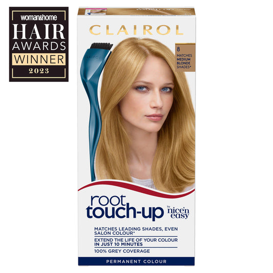 Clairol Nice'n Easy Root Touch-Up Hair Dye Medium Blonde 8 Beauty at home Sainsburys   