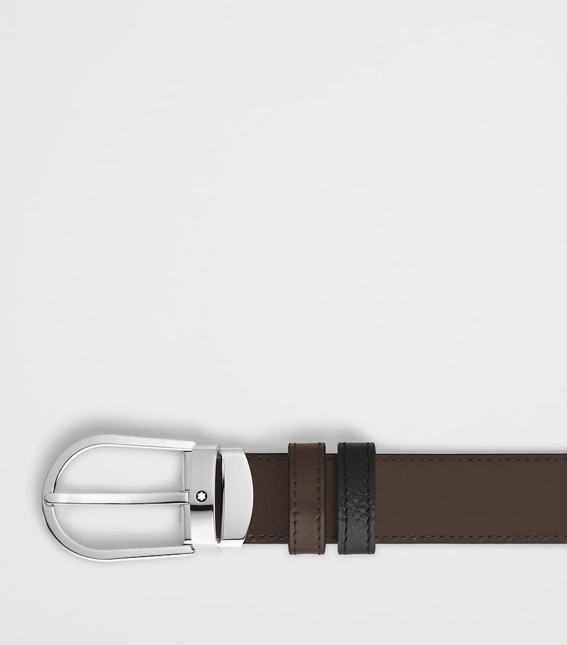 Montblanc leather reversible horseshoe belt - British product