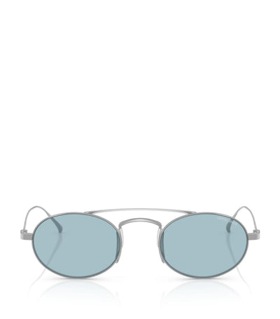 Harrods Giorgio Armani Titanium Oval Sunglasses- Buy online at McGrocer