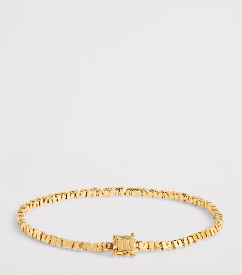 Suzanne Kalan yellow gold tennis bracelet 17.5cm, imported from the UK