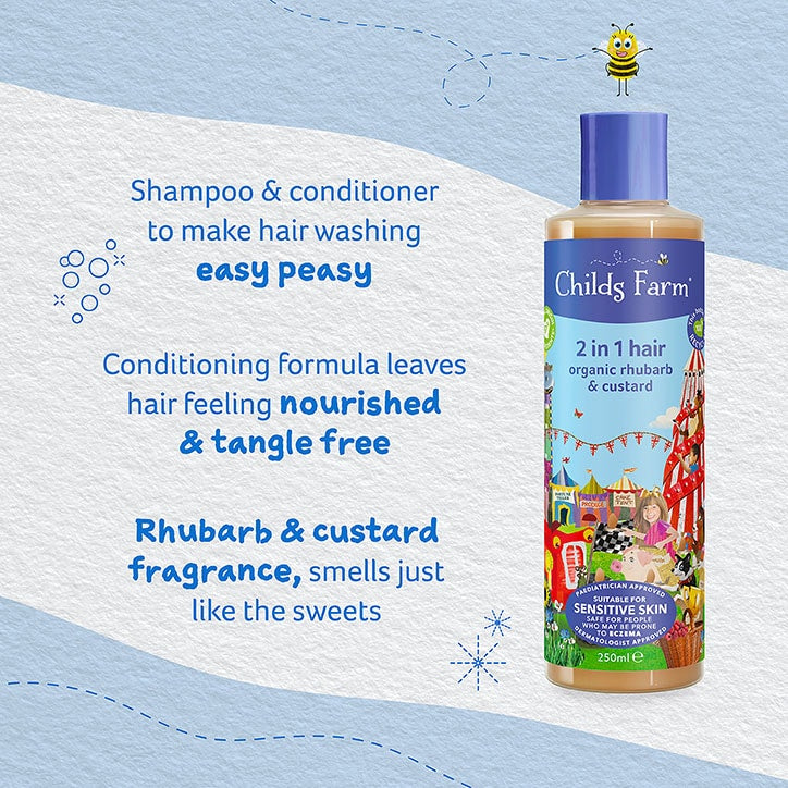 Childs Farm 2in1 Shampoo & Conditioner - Rhubarb & Custard 250ml GOODS Holland&Barrett