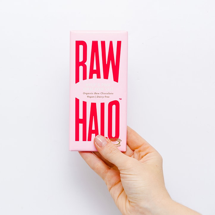 Raw Halo Vegan Mylk & Pink Himalayan Salt Raw Chocolate 70g GOODS Holland&Barrett