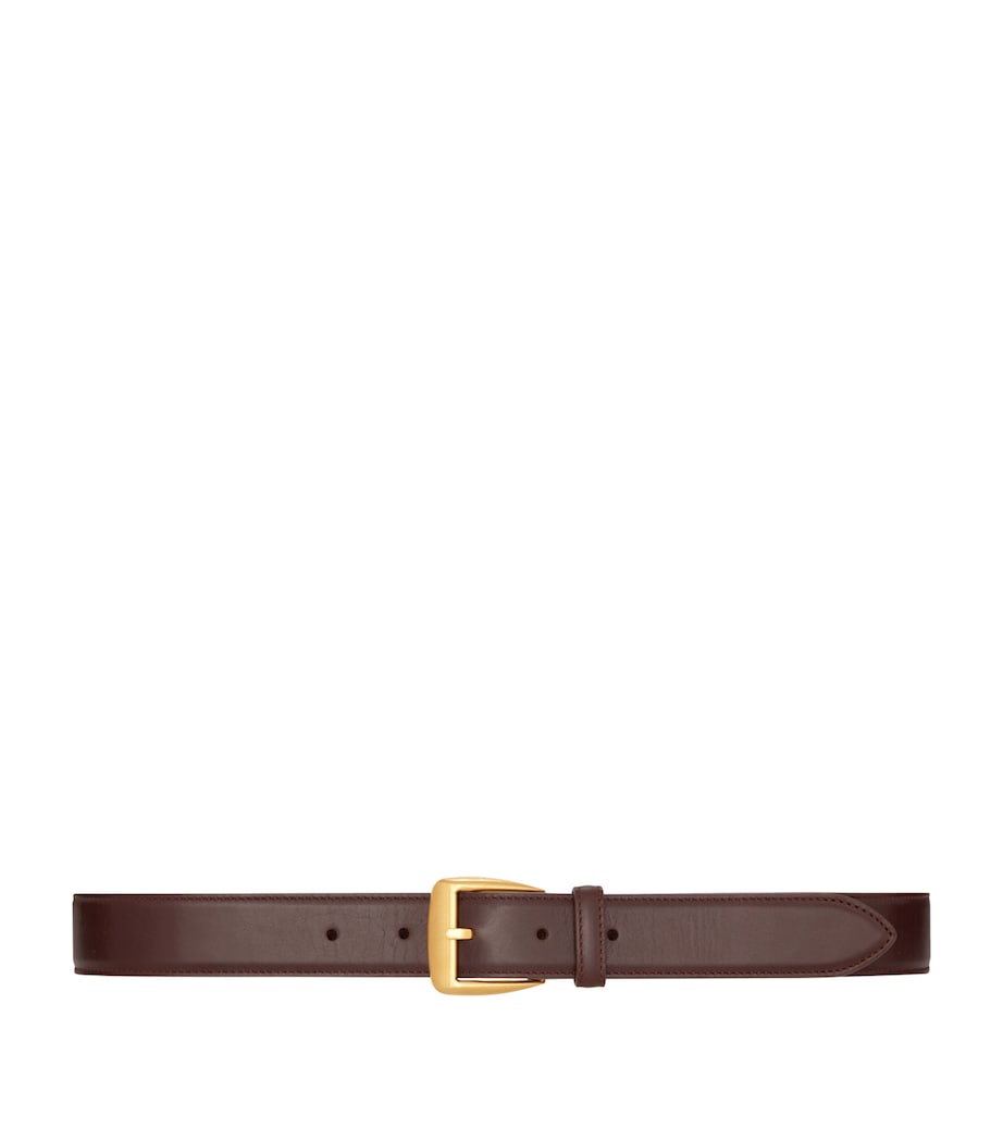 Saint Laurent polished leather belt with trapezoid buckle 3cm - British product