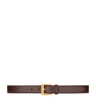 Saint Laurent polished leather belt with trapezoid buckle 3cm - British product
