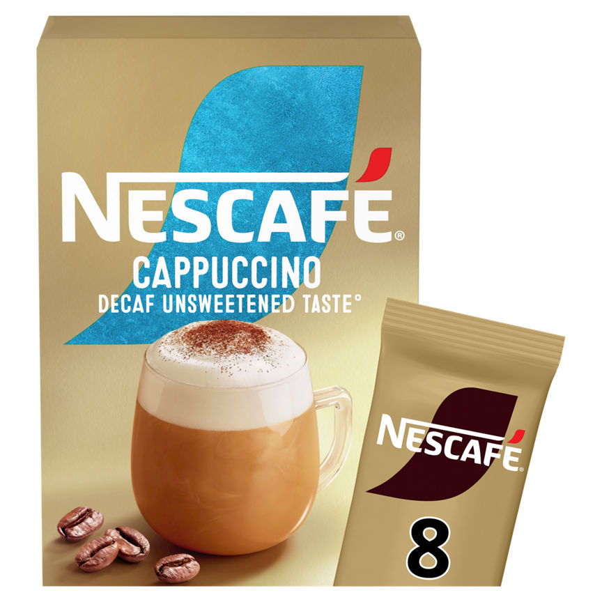 Nescafe Gold Cappuccino Decaf Unsweetened Taste Coffee Sachets GOODS ASDA   