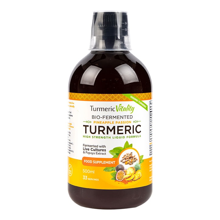 Turmeric Vitality Bio-Fermented Turmeric Liquid Pineapple Passion Flavour 500ml GOODS Holland&Barrett   