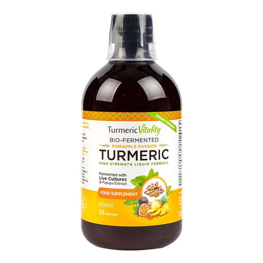 Turmeric Vitality Bio-Fermented Turmeric Liquid Pineapple Passion Flavour 500ml