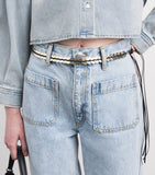 Sandro Paris leather jewellery belt with disc embellishments (British brand)