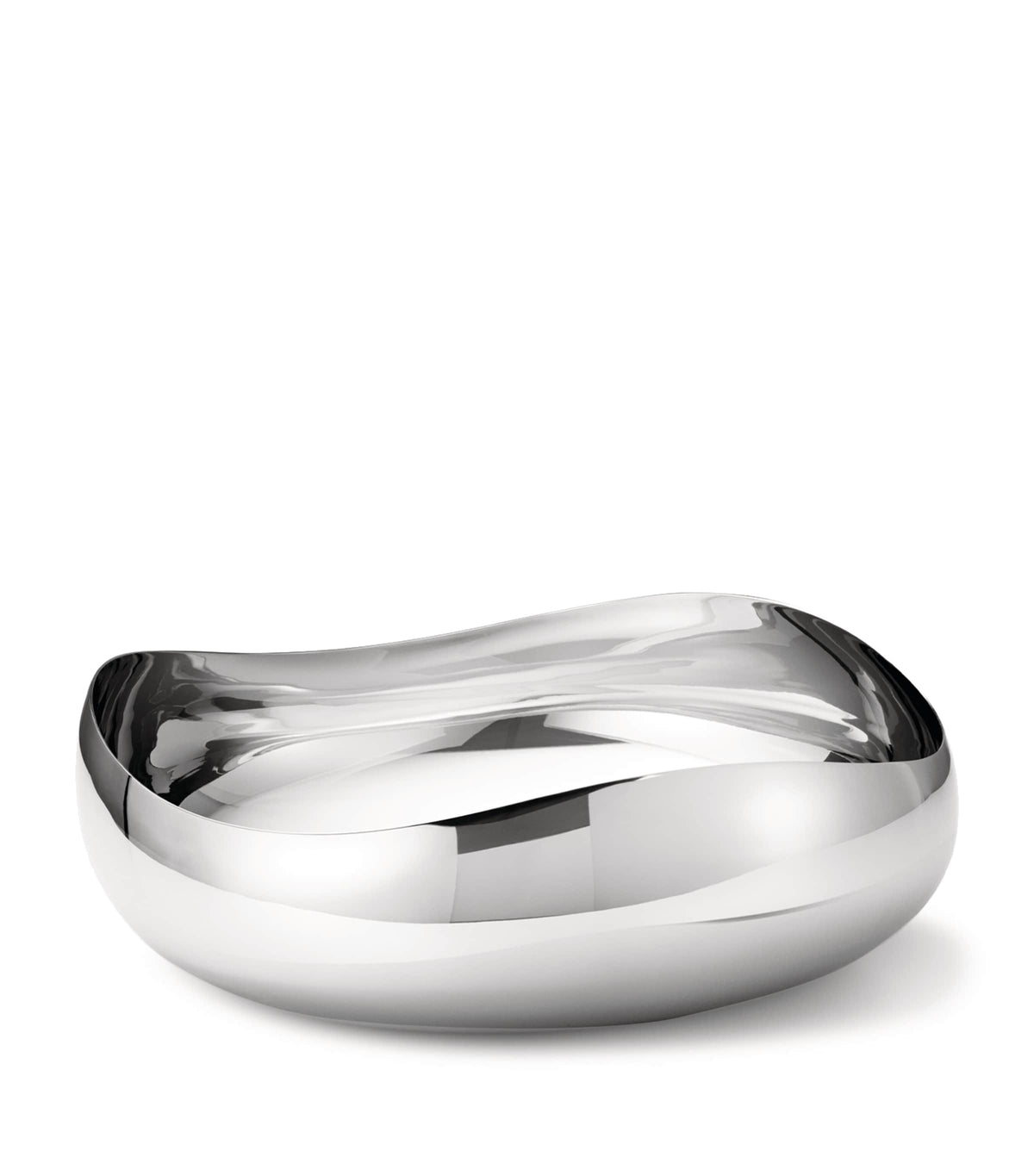 Large Polished Stainless Steel Sculptural Bowl 28cm