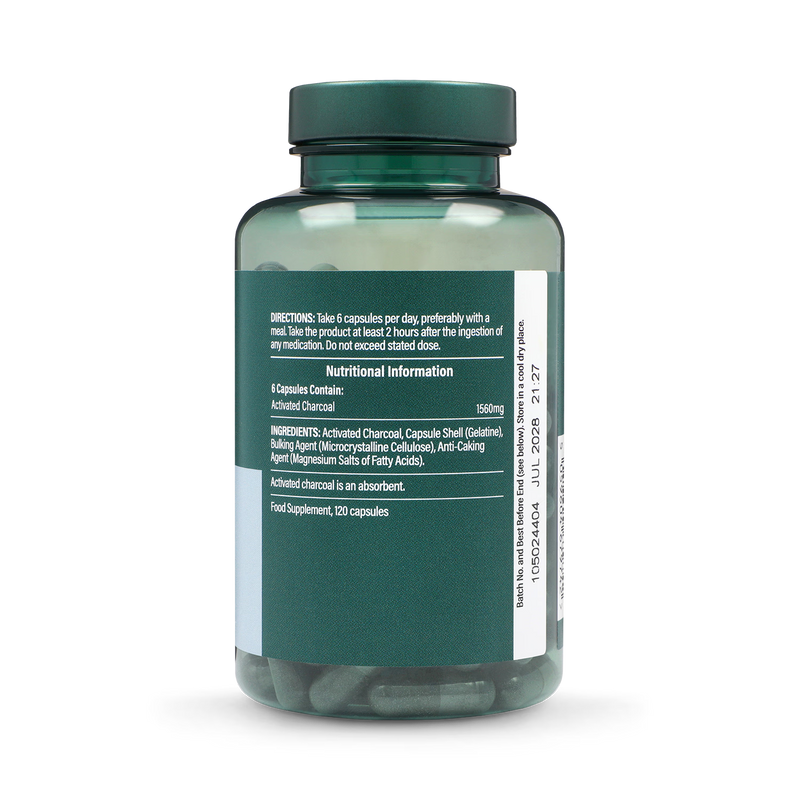 Holland & Barrett Activated Charcoal Capsules 120 count, UK version