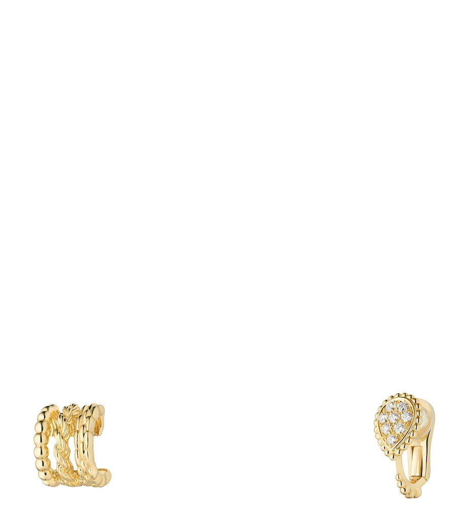 Boucheron yellow gold Serpent Bohème asymmetric clip-on earrings, imported from the UK