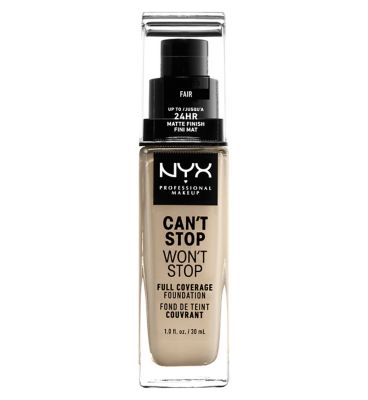 NYX Professional Makeup, Can't Stop Won't Stop Full Coverage Foundation Vegetarian & Vegan Boots Fair  