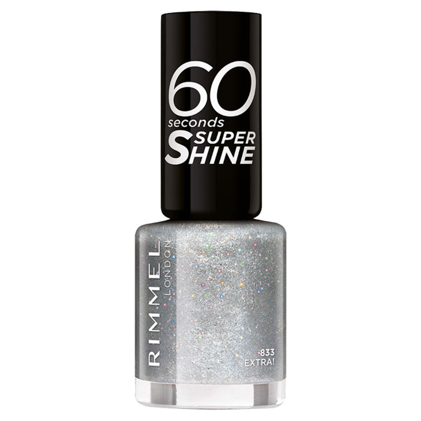 Rimmel London Seconds Glitter Nail Polish Silver