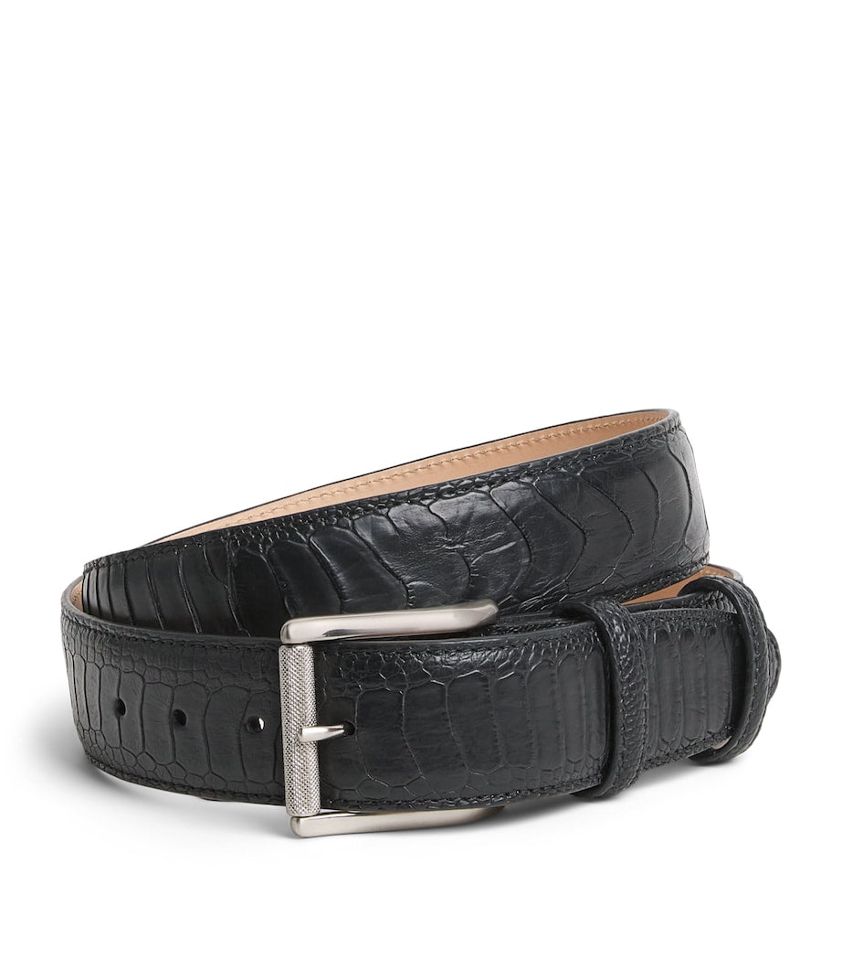 Elliot Rhodes ostrich leather belt 4cm width (British brand)