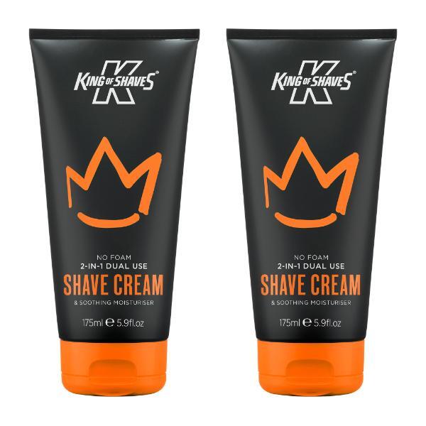 King of Shaves 2-in-1 no foam shaving cream 2x175ml - British product