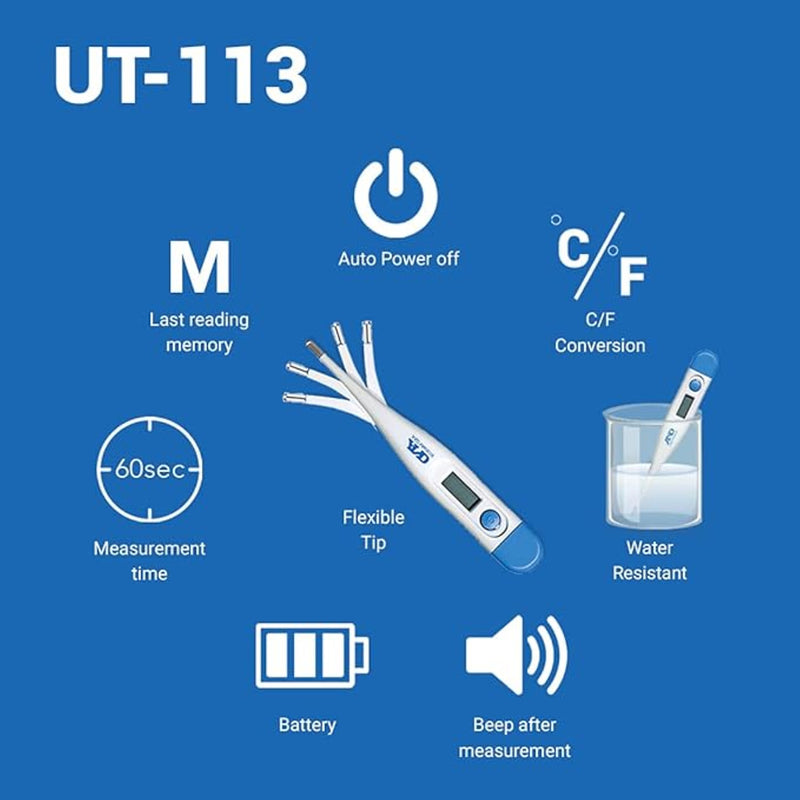 A&D Medical digital thermometer flex tip - (British brand)