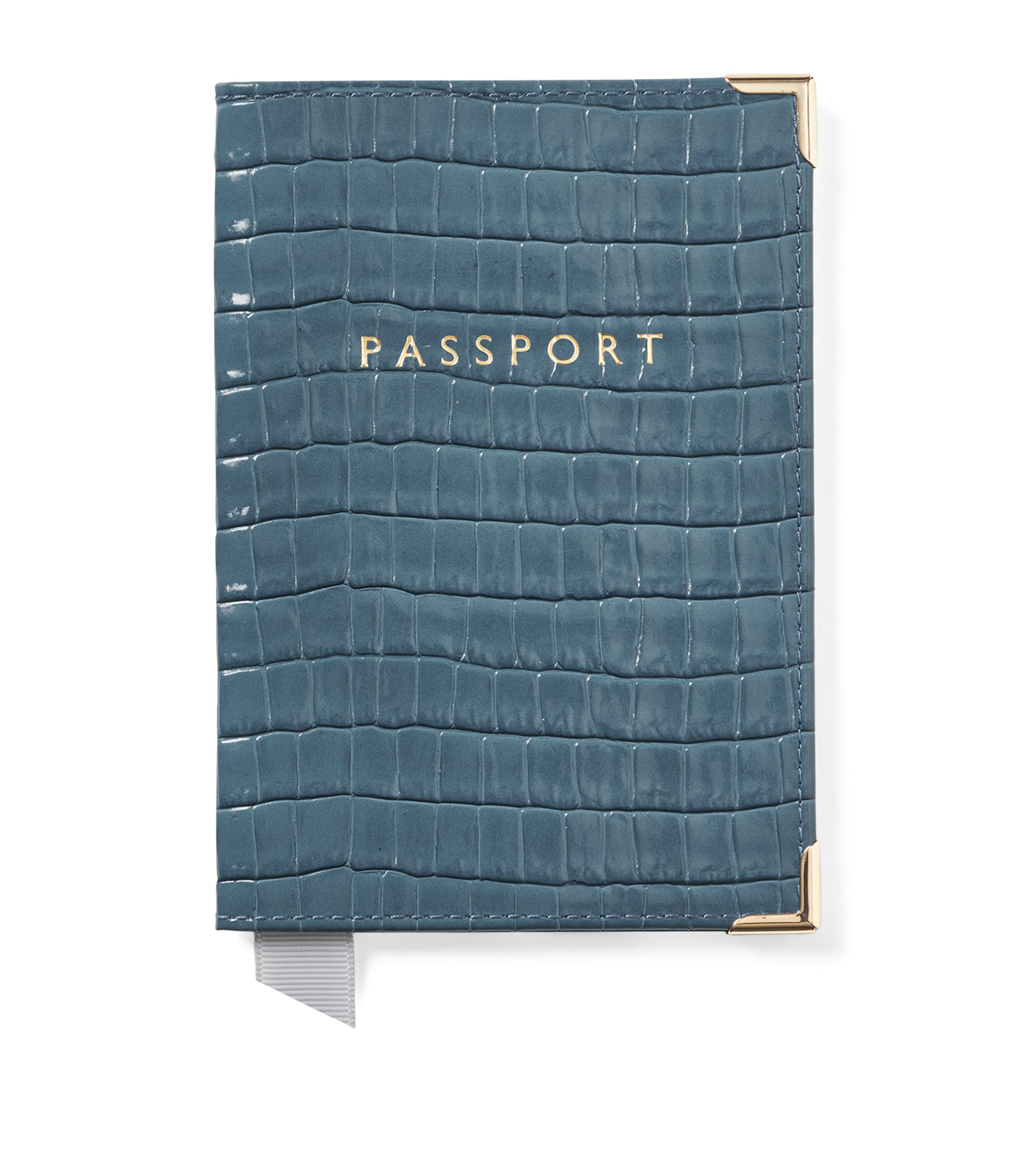 Aspinal of London leather croc-embossed passport cover - British product