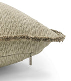 De Le Cuona linen-blend fringe bison cushion 55cm x 55cm - British product