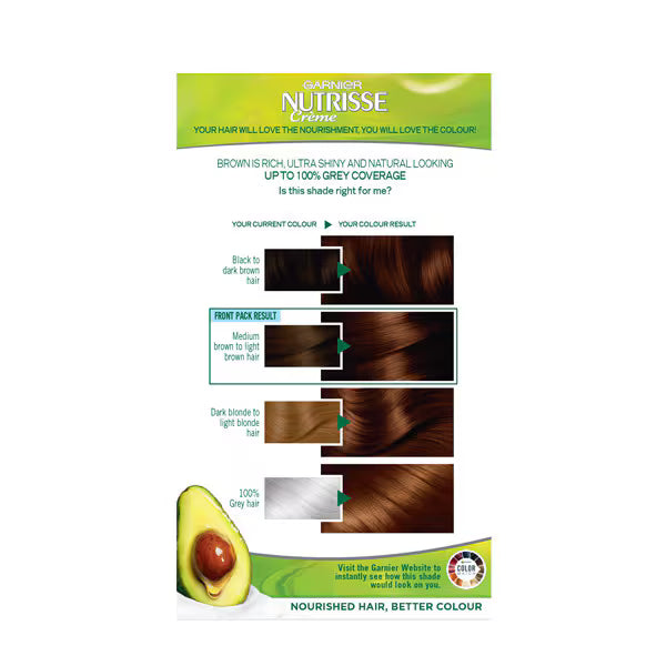 Garnier Nutrisse permanent hair dye 4.3 Dark Golden Brown, UK version