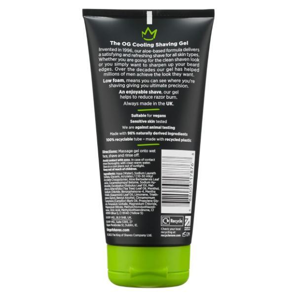 King of Shaves cooling shave gel aloe tea tree 175ml, imported from the UK